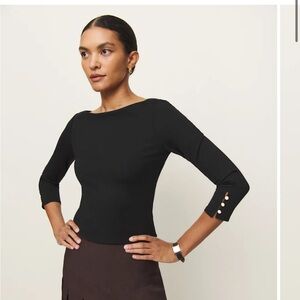 Reformation Jalen Knit Top Black - Size S